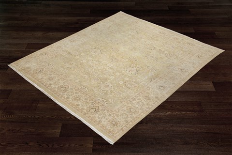 Chobi Beige Square Hand Knotted 10 X 10  Area Rug 151-18645 Image 6