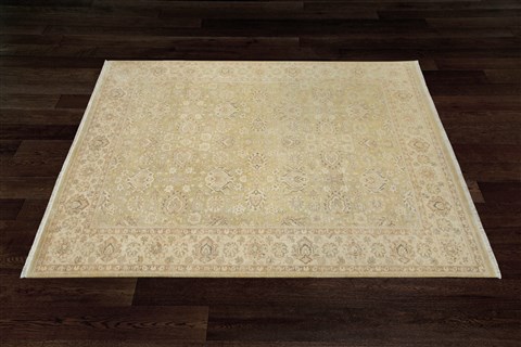 Chobi Beige Square Hand Knotted 10 X 10  Area Rug 151-18645 Image 7