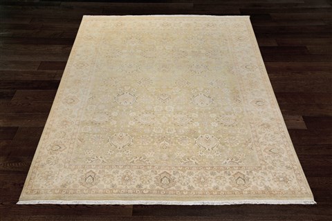 Chobi Beige Square Hand Knotted 10 X 10  Area Rug 151-18645 Image 2