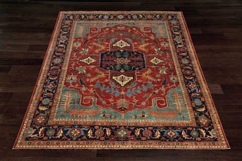 Kazak Red Square Hand Knotted 10 X 10  Area Rug 151-18646 Image 2