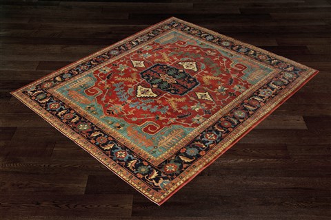 Kazak Red Square Hand Knotted 10 X 10  Area Rug 151-18646 Image 4