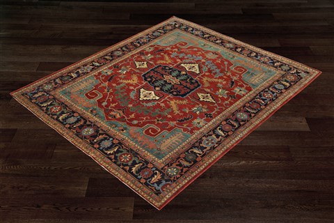 Kazak Red Square Hand Knotted 10 X 10  Area Rug 151-18646 Image 9