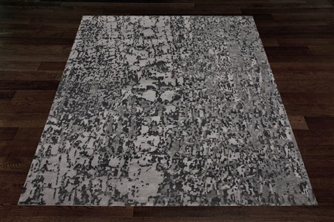 Modern Grey Hand Knotted 90 X 120  Area Rug 151-18648 Image 6