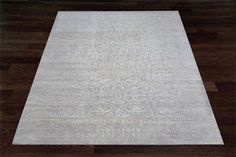 Indo-Nepal Grey Square Hand Knotted 10 X 10  Area Rug 151-18654 Image 1