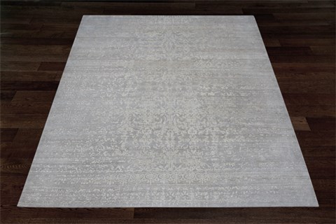 Indo-Nepal Grey Square Hand Knotted 10 X 10  Area Rug 151-18654 Image 9