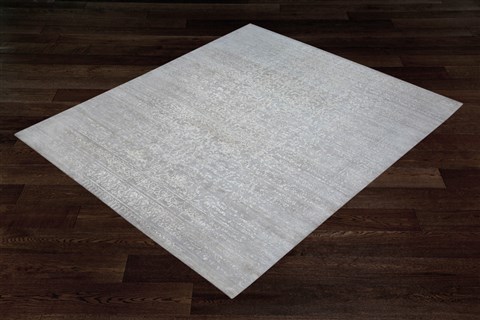 Indo-Nepal Grey Square Hand Knotted 10 X 10  Area Rug 151-18654 Image 7