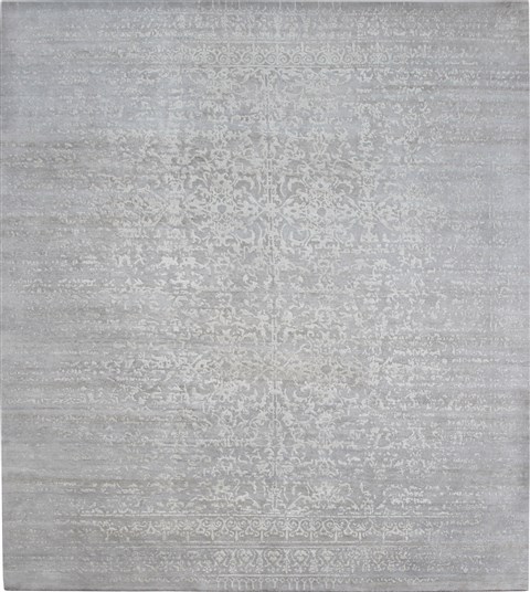 Indo-Nepal Grey Square Hand Knotted 10 X 10  Area Rug 151-18654 Image 0