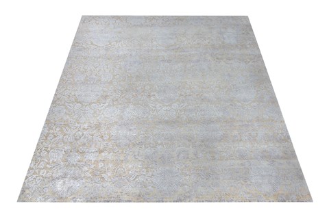 Indo-Nepal Grey Square Hand Knotted 10 X 10  Area Rug 151-18658 Image 1