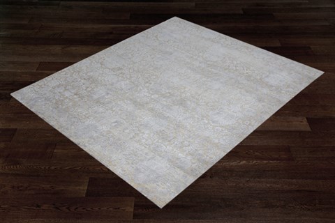 Indo-Nepal Grey Square Hand Knotted 10 X 10  Area Rug 151-18658 Image 4