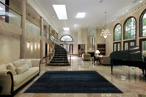 Modern Blue Hand Knotted 92 X 124  Area Rug 151-18659 Image 3