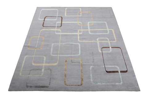Modern Grey Hand Knotted 90 X 120  Area Rug 151-18662 Image 5
