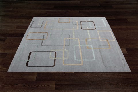 Modern Grey Hand Knotted 90 X 120  Area Rug 151-18662 Image 7