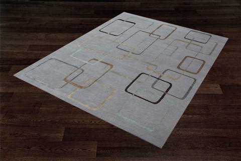 Modern Grey Hand Knotted 90 X 120  Area Rug 151-18662 Image 9