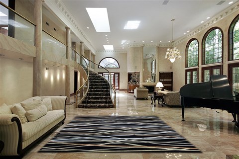 Modern Black Hand Knotted 90 X 120  Area Rug 151-18663 Image 1