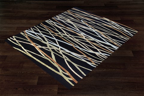 Modern Black Hand Knotted 90 X 120  Area Rug 151-18663 Image 6