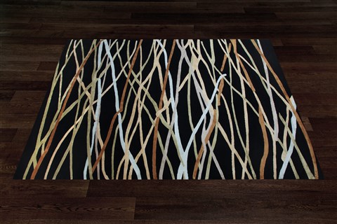 Modern Black Hand Knotted 90 X 120  Area Rug 151-18663 Image 7