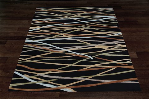 Modern Black Hand Knotted 90 X 120  Area Rug 151-18663 Image 8