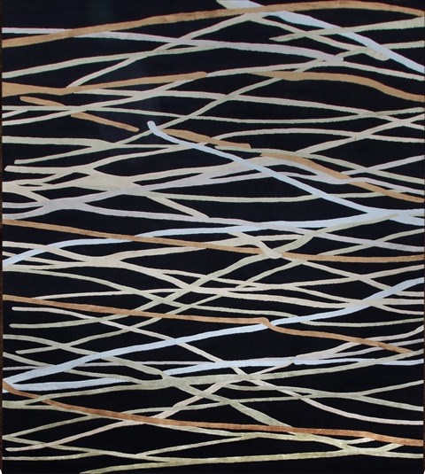 Modern Black Hand Knotted 90 X 120  Area Rug 151-18663 Image 0