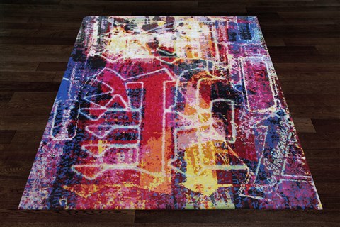 Modern Multicolor Hand Knotted 80 X 100  Area Rug 151-18666 Image 7