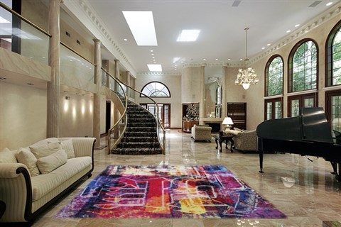 Modern Multicolor Hand Knotted 80 X 100  Area Rug 151-18666 Image 3