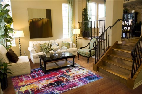 Modern Multicolor Hand Knotted 80 X 100  Area Rug 151-18666 Image 1