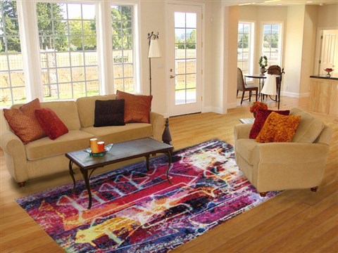 Modern Multicolor Hand Knotted 80 X 100  Area Rug 151-18666 Image 5