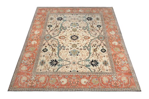 Chobi White Square Hand Knotted 10 X 10  Area Rug 151-18667 Image 1
