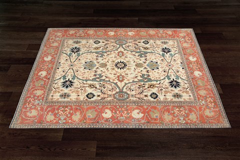 Chobi White Square Hand Knotted 10 X 10  Area Rug 151-18667 Image 6