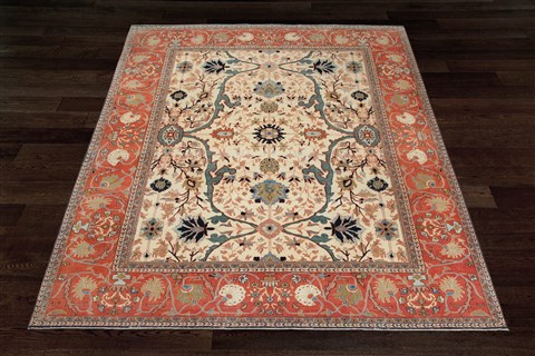 Chobi White Square Hand Knotted 10 X 10  Area Rug 151-18667 Image 7