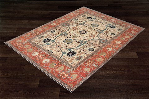 Chobi White Square Hand Knotted 10 X 10  Area Rug 151-18667 Image 9