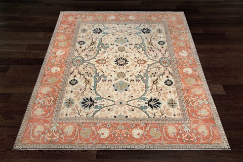 Chobi White Square Hand Knotted 10 X 10  Area Rug 151-18667 Image 13