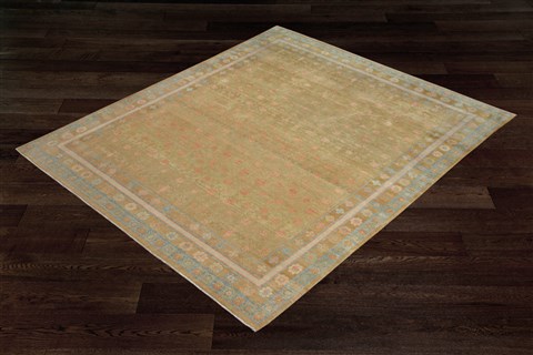 Chobi Brown Hand Knotted 90 X 120  Area Rug 151-18668 Image 4