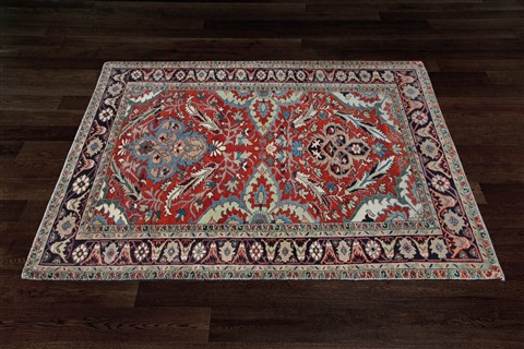 Chobi Red Hand Knotted 50 X 70  Area Rug 151-18669 Image 7