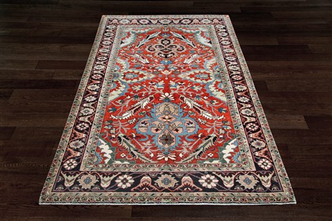 Chobi Red Hand Knotted 50 X 70  Area Rug 151-18669 Image 14