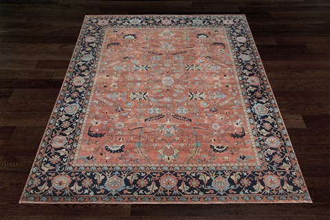 Chobi Red Square Hand Knotted 10 X 10  Area Rug 151-18677 Image 9