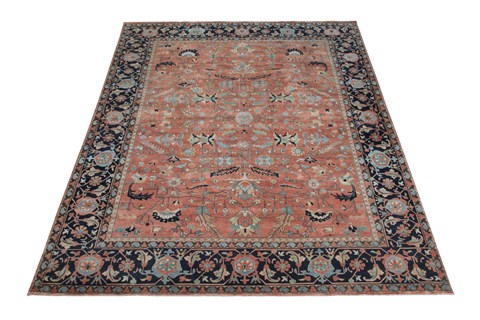 Chobi Red Square Hand Knotted 10 X 10  Area Rug 151-18677 Image 11