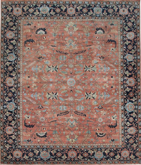 Chobi Red Square Hand Knotted 10 X 10  Area Rug 151-18677 Image 0