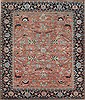 Chobi Red Square Hand Knotted 10 X 10  Area Rug 151-18677 Thumb 0