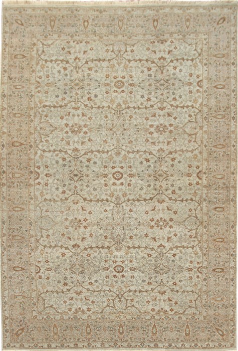 Haji Jalili White Square Hand Knotted 10 X 10  Area Rug 151-18678 Image 0