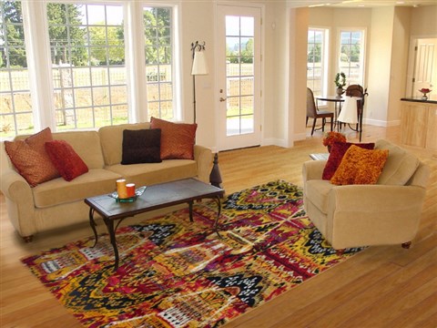Modern Multicolor Hand Knotted 80 X 100  Area Rug 151-18695 Image 11