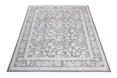 Chobi Grey Hand Knotted 90 X 116  Area Rug 151-18704 Image 4