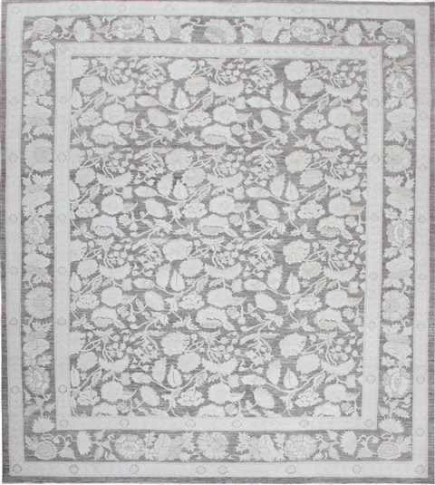Chobi Grey Hand Knotted 90 X 116  Area Rug 151-18704 Image 0