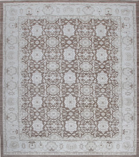 Chobi Brown Hand Knotted 90 X 118  Area Rug 151-18705 Image 0