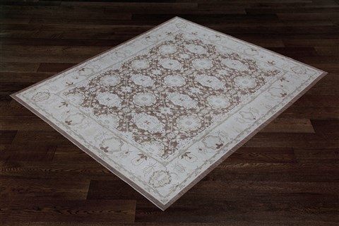Chobi Brown Hand Knotted 80 X 102  Area Rug 151-18706 Image 8