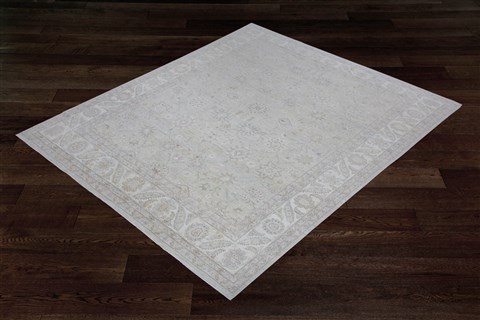 Chobi Grey Hand Knotted 88 X 122  Area Rug 151-18707 Image 9