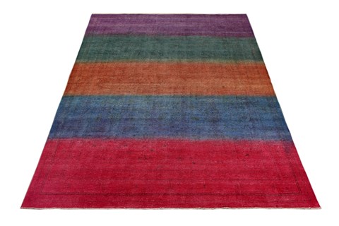 Modern Multicolor Hand Knotted 80 X 105  Area Rug 151-18710 Image 4