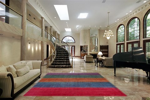 Modern Multicolor Hand Knotted 80 X 105  Area Rug 151-18710 Image 3