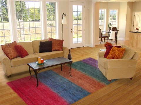 Modern Multicolor Hand Knotted 80 X 105  Area Rug 151-18710 Image 8