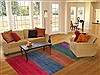 Modern Multicolor Hand Knotted 80 X 105  Area Rug 151-18710 Thumb 8