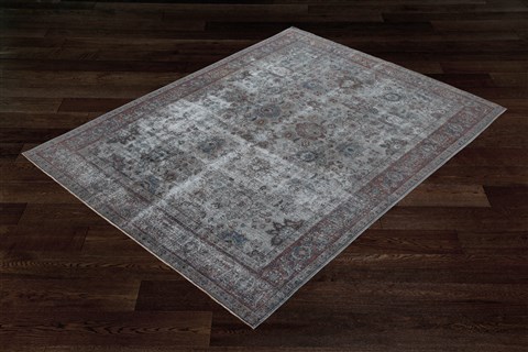 Chobi Grey Hand Knotted 94 X 122  Area Rug 151-18712 Image 4